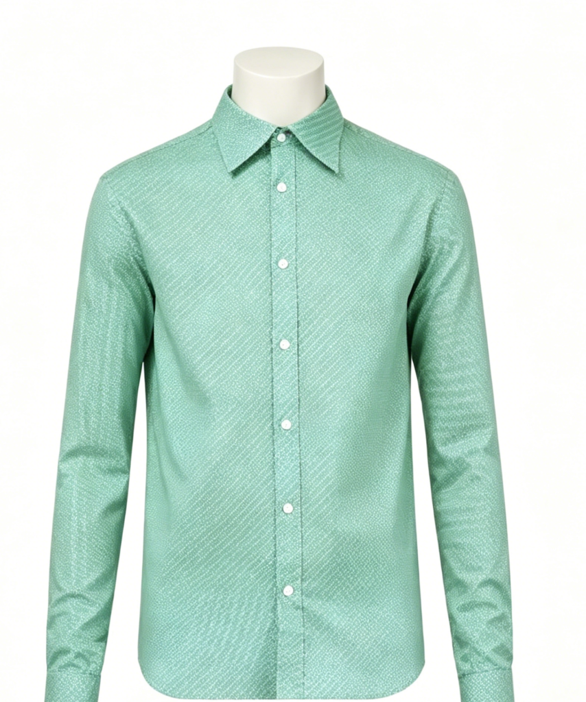Mint Green Patterned Dress Shirt
