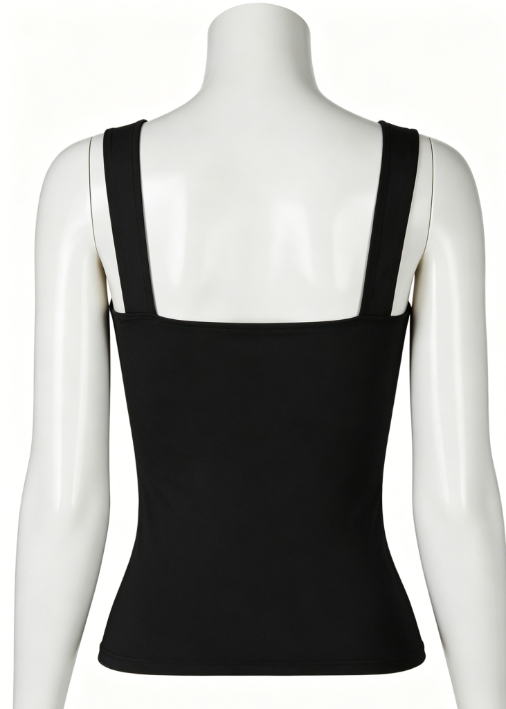 Sleek Black Fitted Crew Neck Long Sleeve Tee