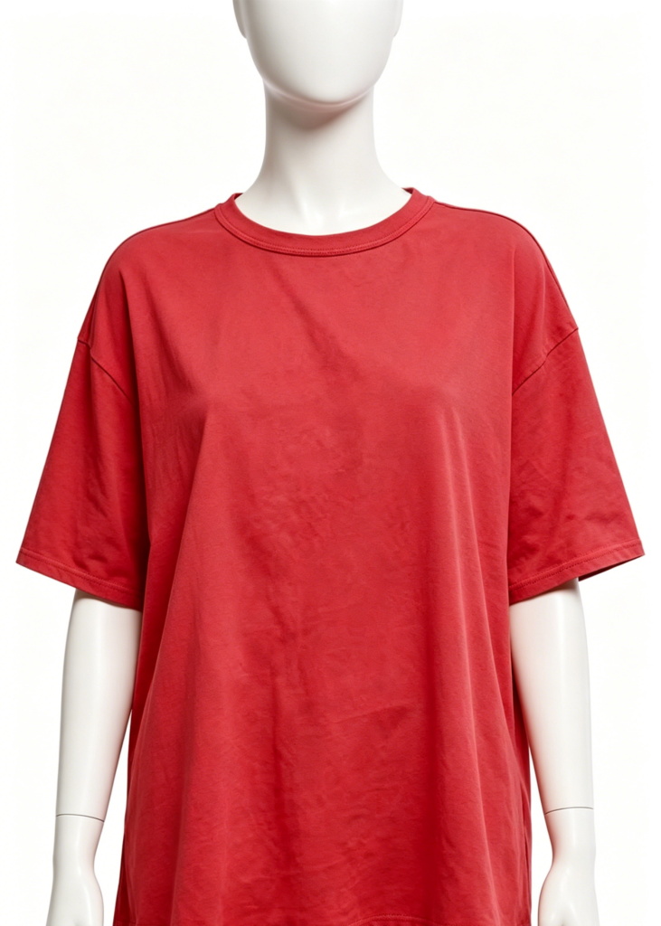 Casual Red Oversized Tee