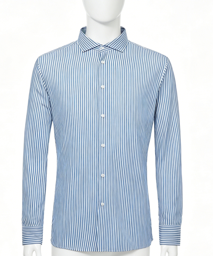 Blue White Stripe Formal Men's Shirt