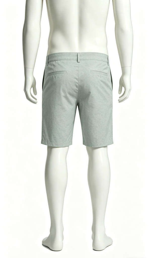 Light Grey Oxford Weave Chino Shorts - Image 2