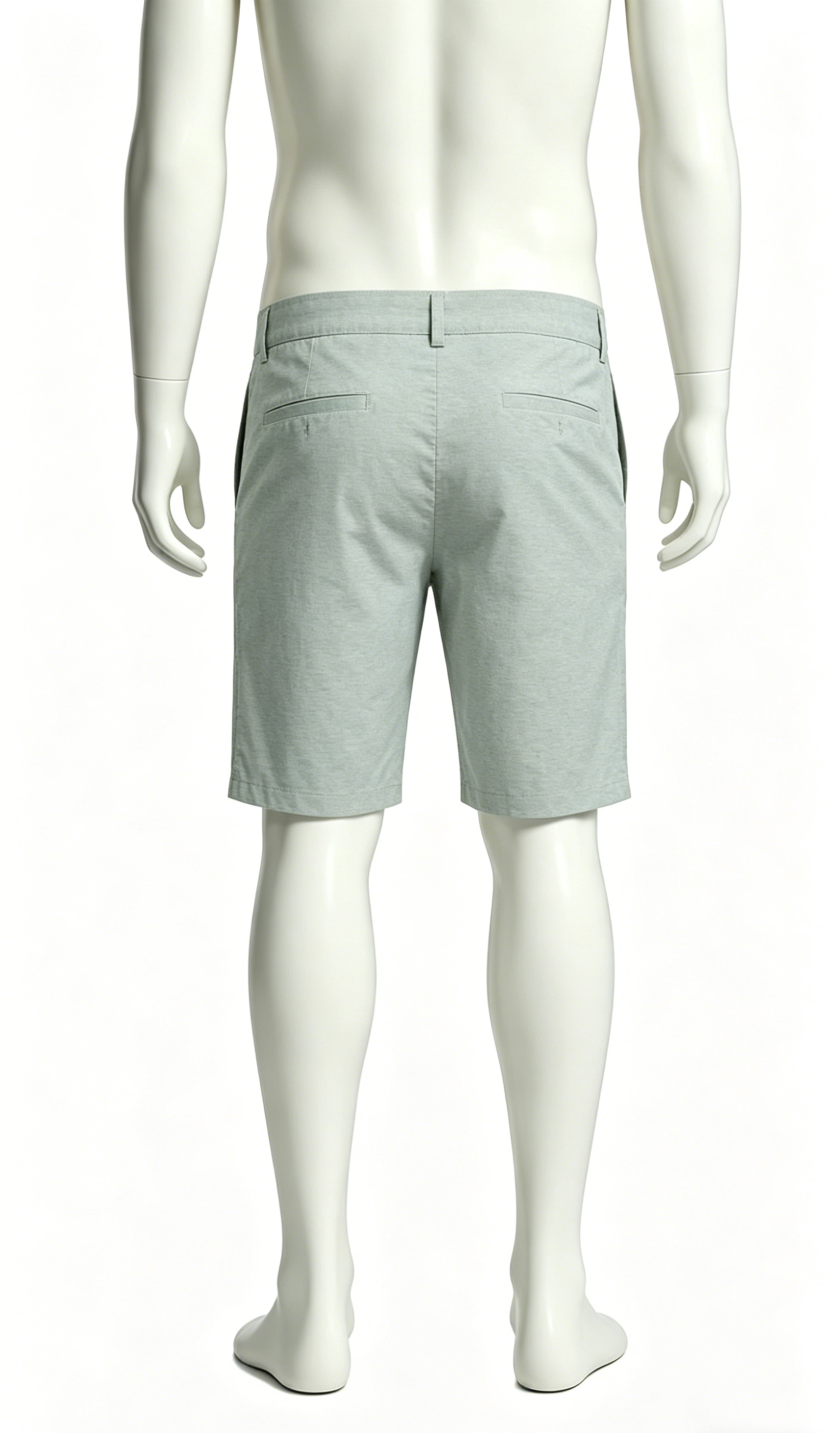 Light Grey Oxford Weave Chino Shorts - Image 2