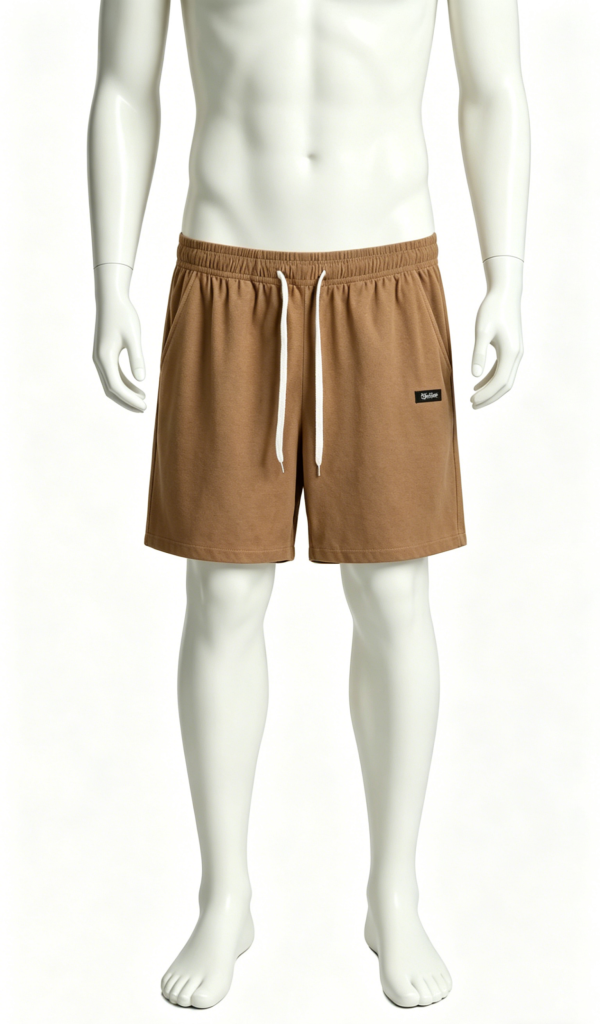 Solid Tan Minimalist Casual Sweat Shorts
