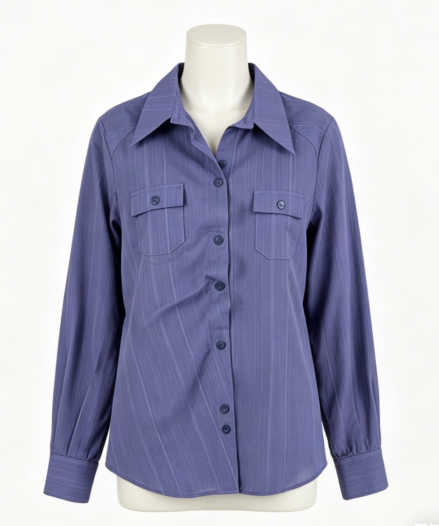 Purple Stripe Women's Button-Up Shirt