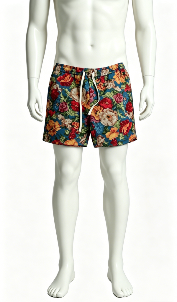 Vintage Floral Print Swim Shorts