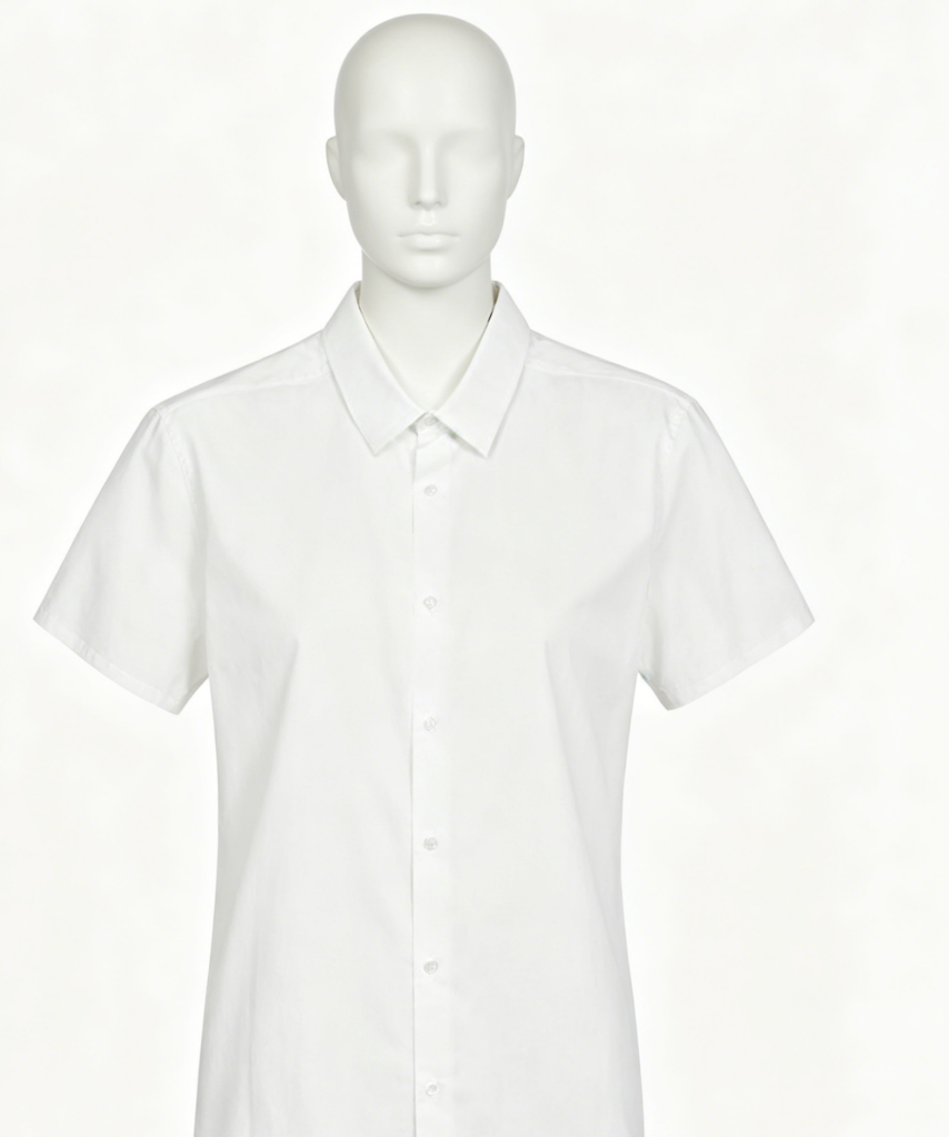 Solid White Short Sleeve Men's Shirt