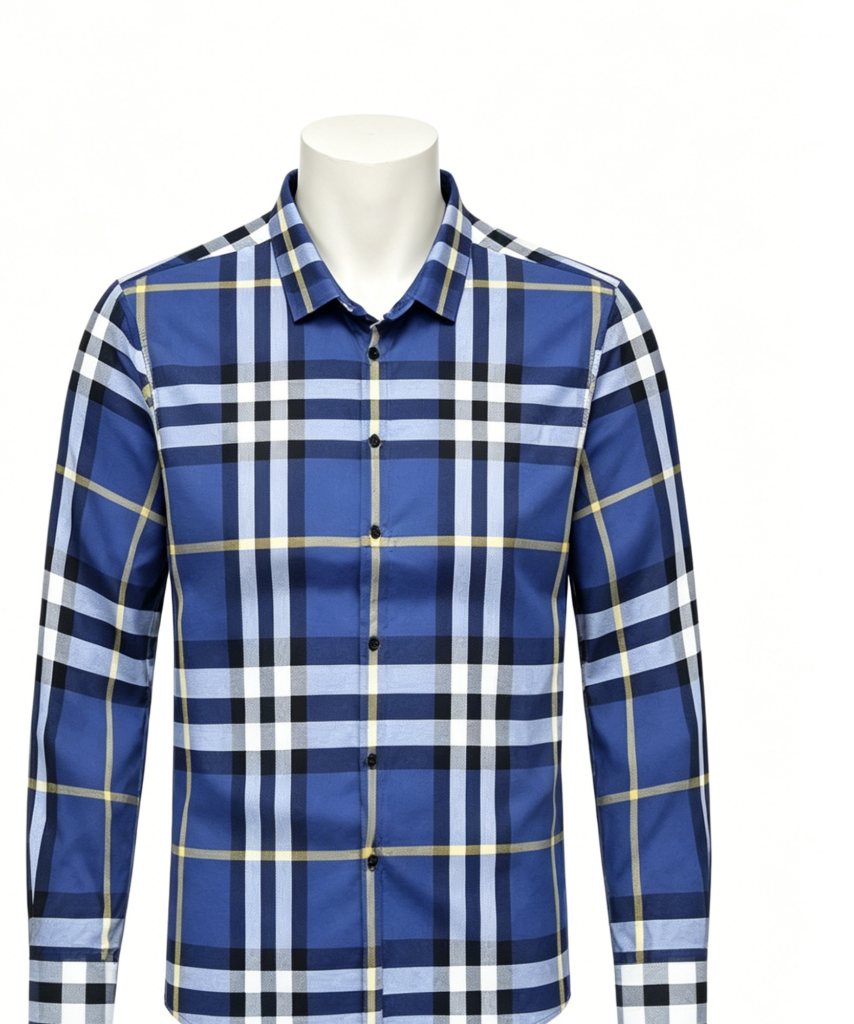 Blue Plaid Long-Sleeve Shirt