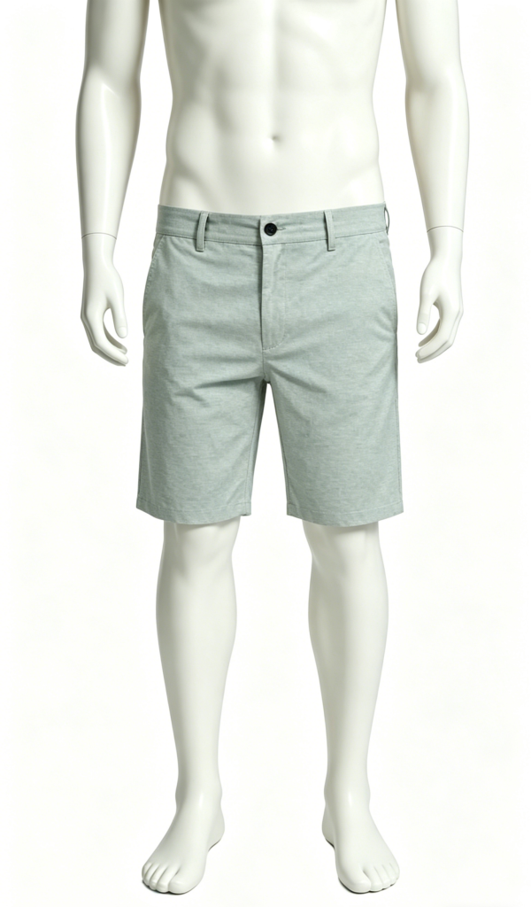 Light Grey Oxford Weave Chino Shorts