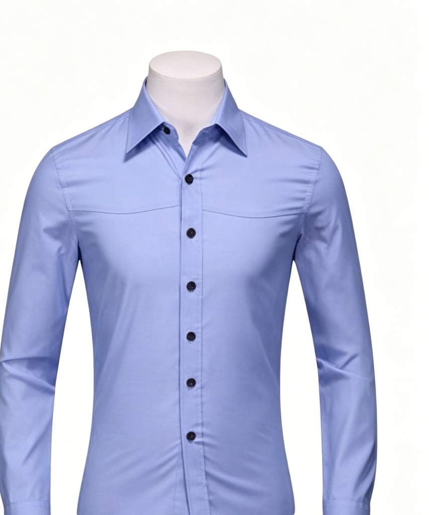 Light Blue Solid Men's Slim Shirt