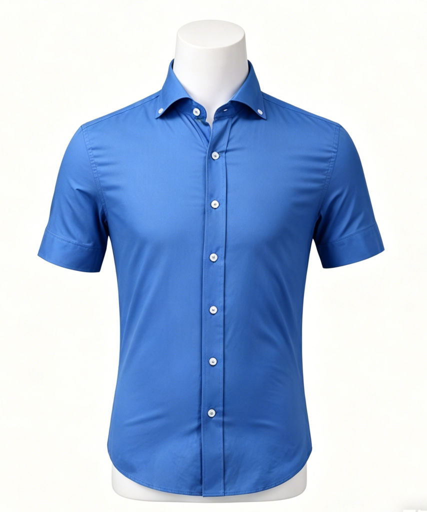 Bright Blue Short-Sleeve Button-Down