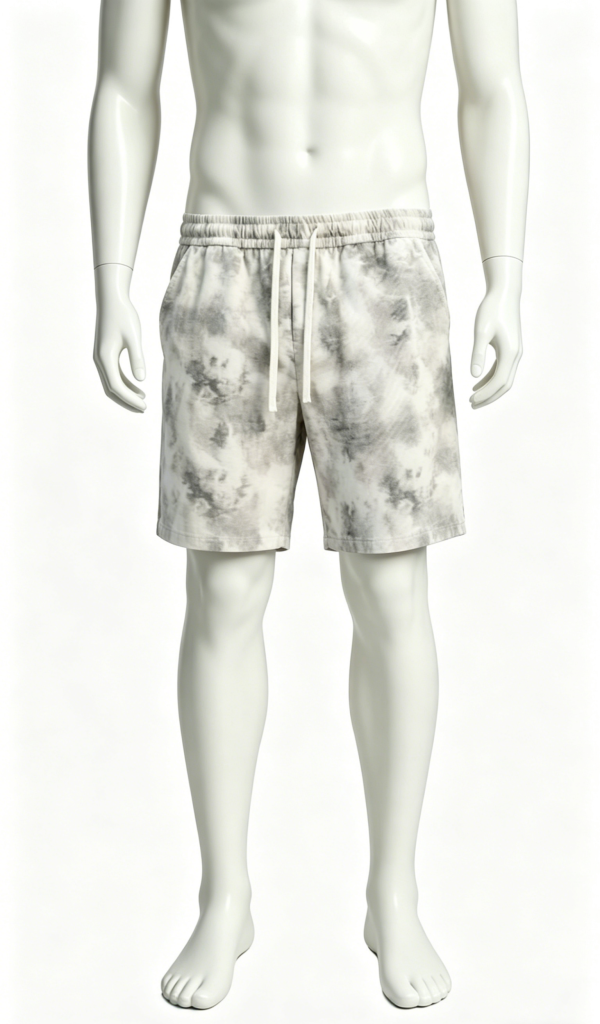 Grey Tie-Dye Casual Sweat Shorts