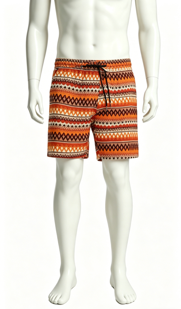 Tribal Geometric Stripe Casual Shorts