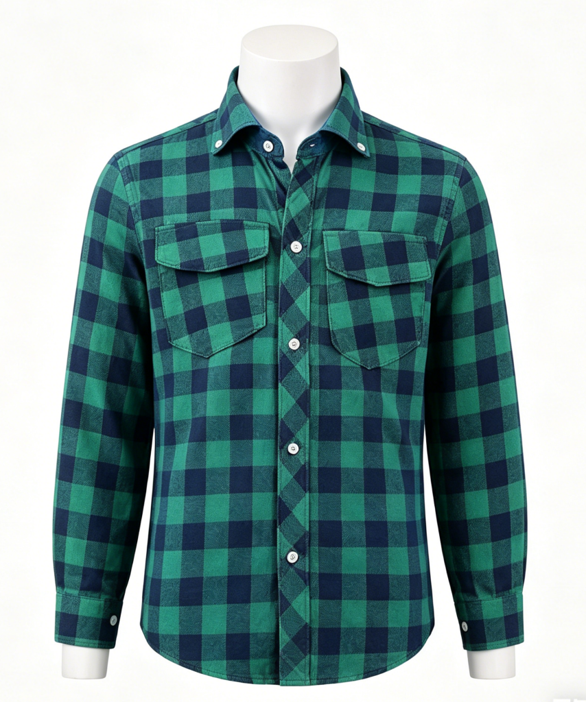Green Plaid Flannel Shirt
