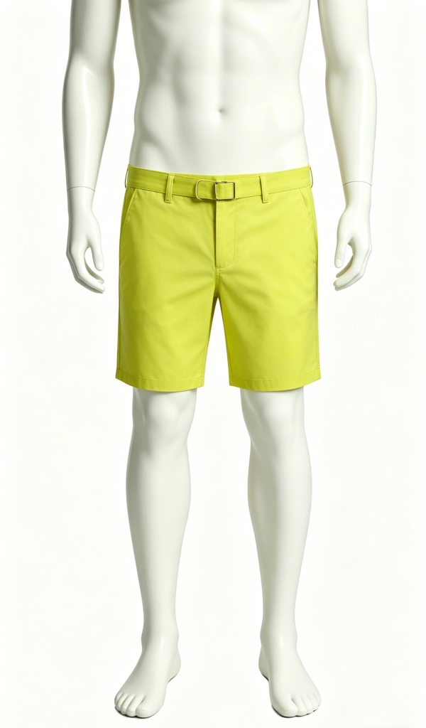 Bright Yellow Belted Chino Shorts