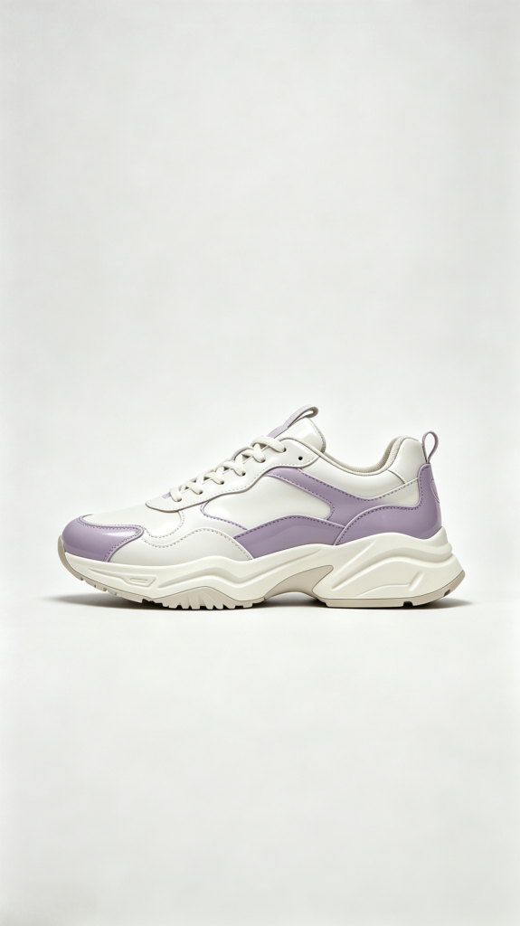 Purple White Two-Tone Chunky Sneakers
