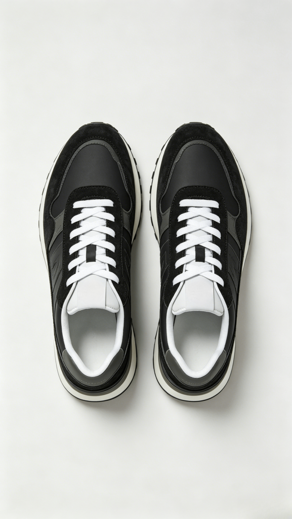 Black Retro Suede Sneakers