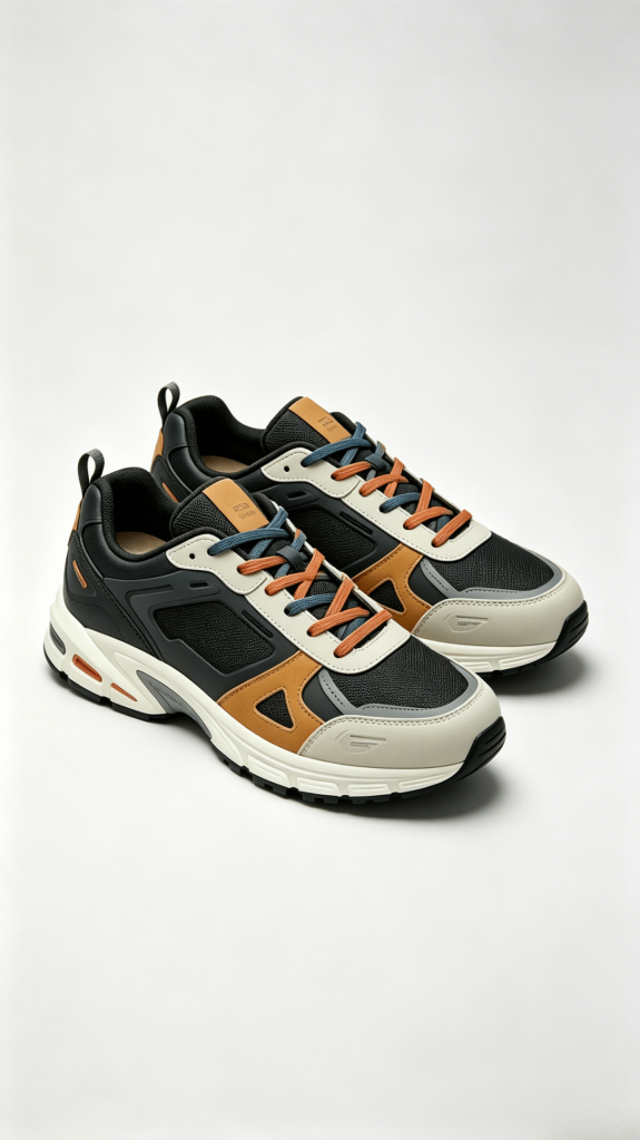 Black Grey Mesh Multi-Color Sneakers