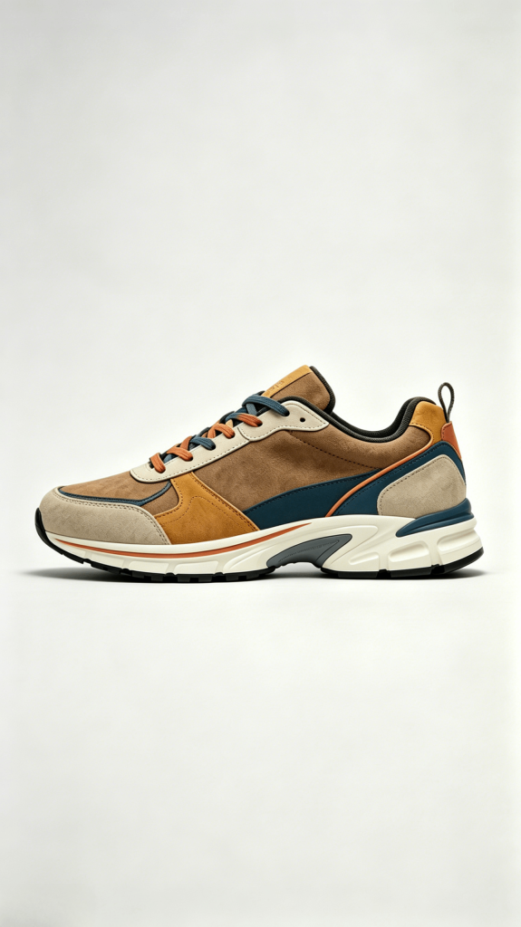 Multi-Color Suede Retro Sporty Sneakers