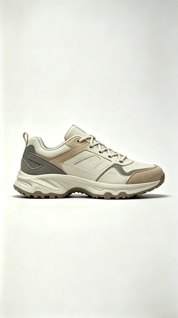 Beige Grey Tan Hiking Sneakers