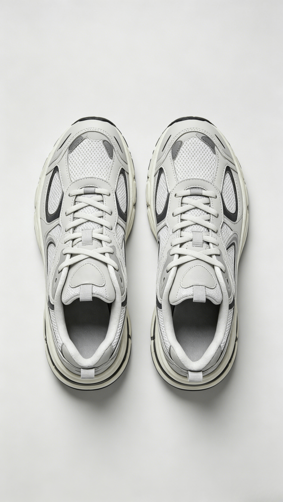 Light Grey Mesh Sporty Sneakers