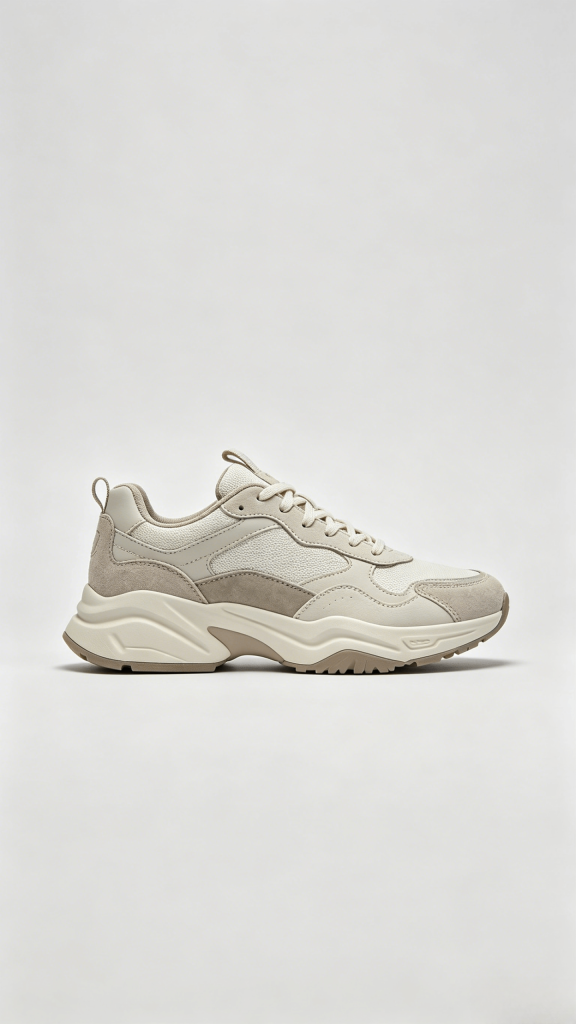 Beige Suede Chunky Sneakers
