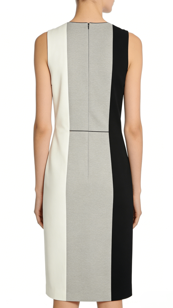 Color Block Sleeveless Slit Midi Dress