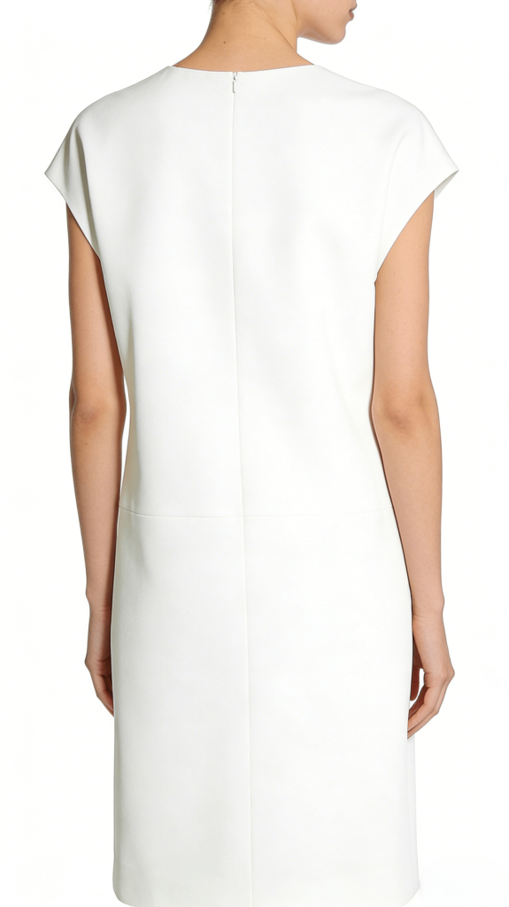 White Sleeveless Drop Shoulder Loose Straight Dress