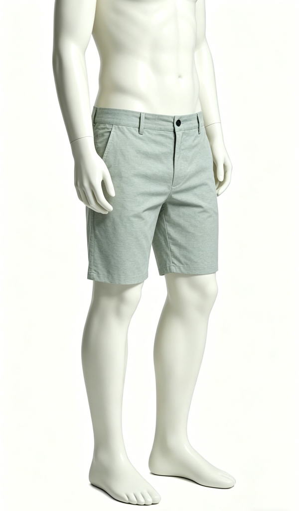 Light Grey Oxford Weave Chino Shorts