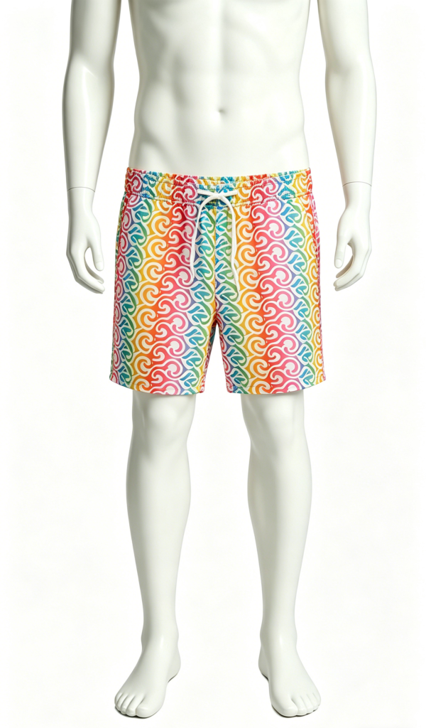 Rainbow Tribal Print Swim Shorts