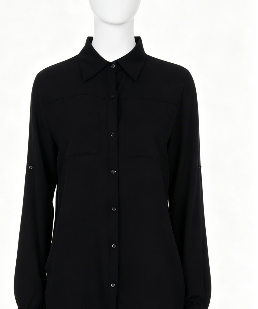 Black Button-Up Women's Shirt