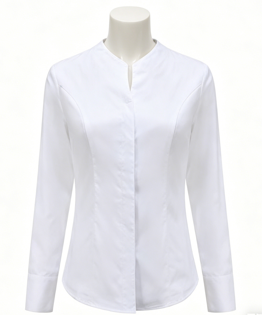 White Mandarin Collar Bloe