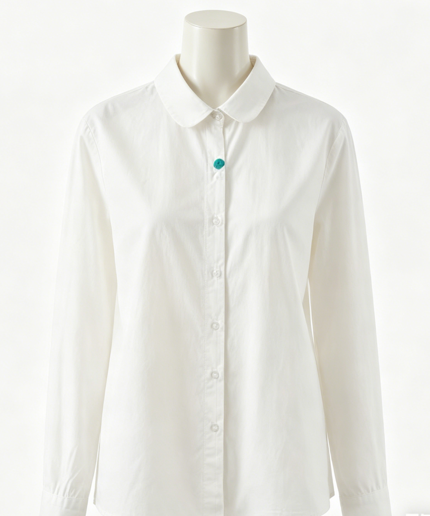 White Women's Peter Pan Collar Shirt