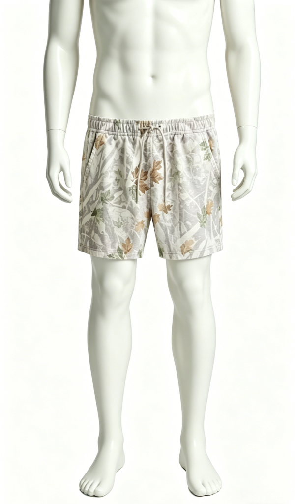 Light Grey Botanical Print Sweat Shorts