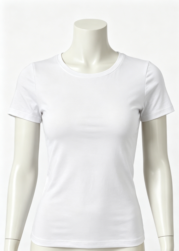 Sleek White Fitted Crew Neck Everyday T-Shirt